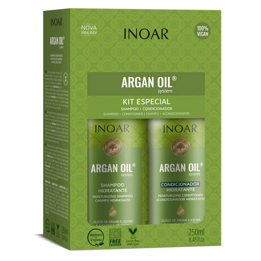 INOAR intensyviai drėkinantis rinkinys su Argano aliejumi Argan Oil Duo Kit